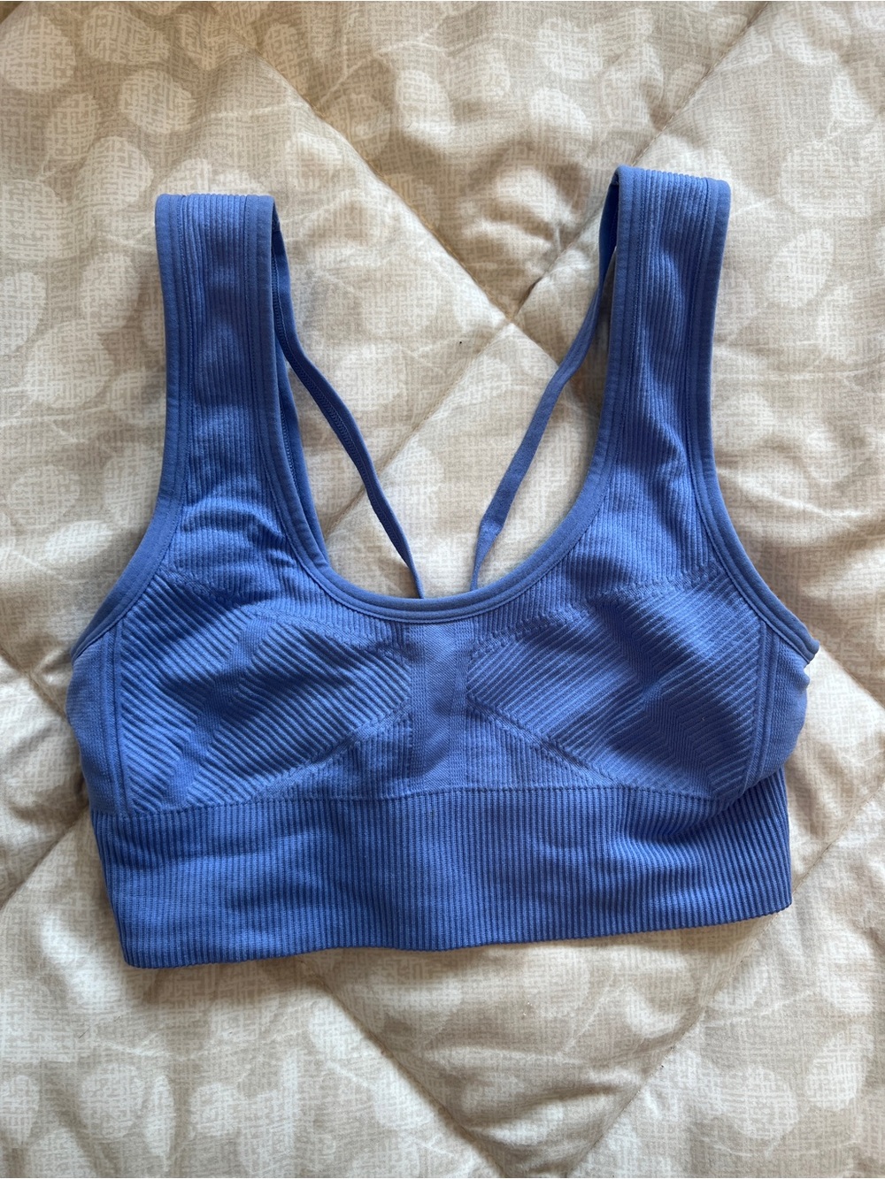 Athletic Works Periwinkle Ribbed Seamless Sports Bra
